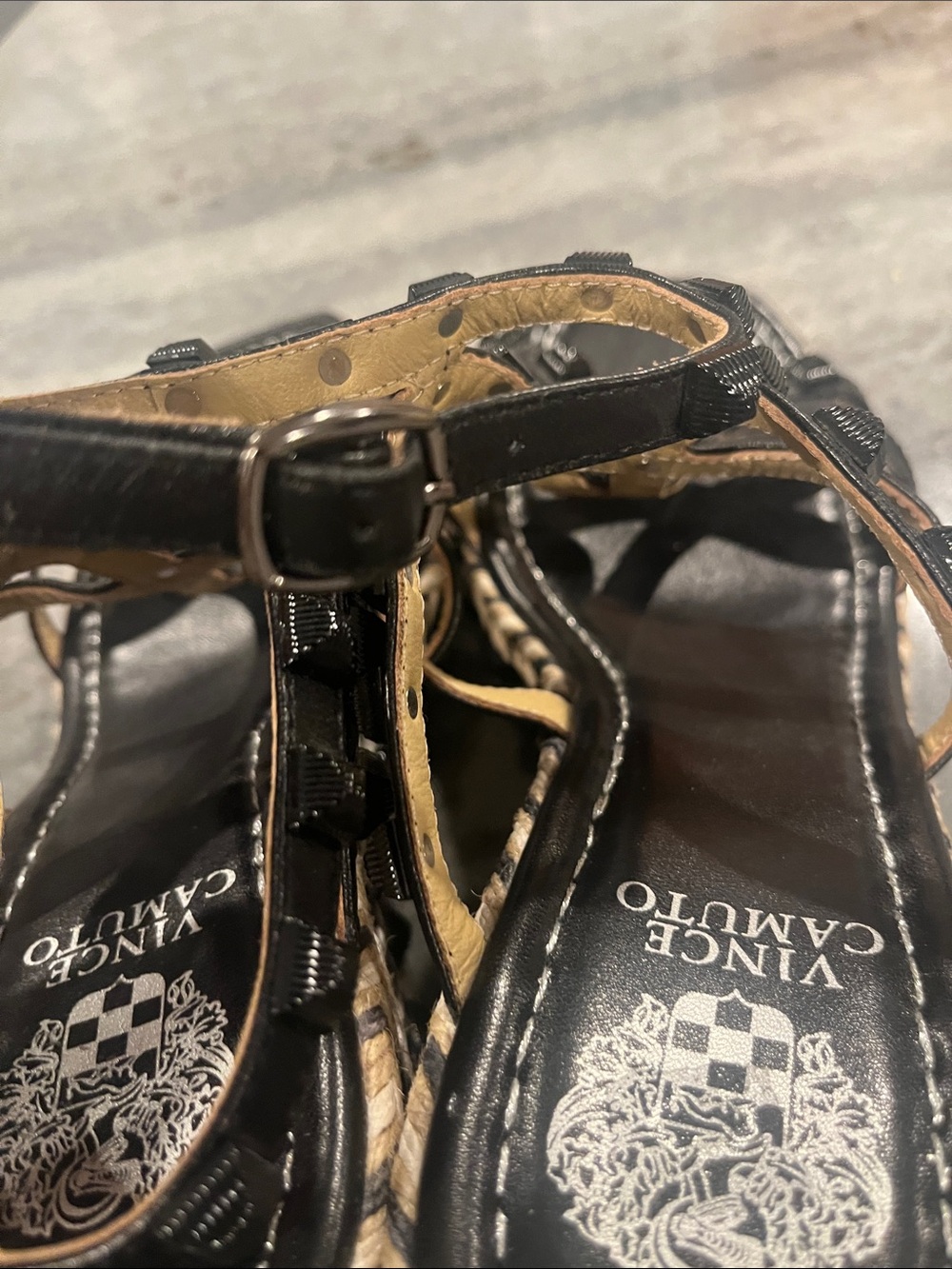 Vince Camuto Black Braided Espadrille Wedge Sandals - Picture 5 of 10